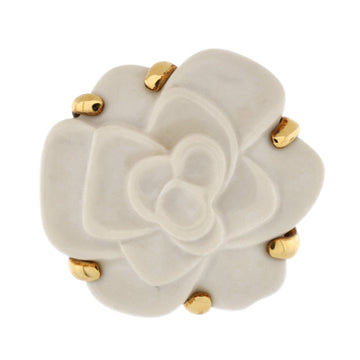 Chanel Camellia Ring 18K Yellow Gold and Agate