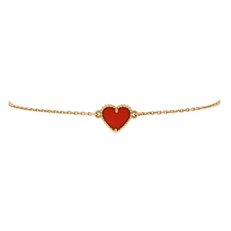Van Cleef & Arpels Sweet Alhambra Heart Bracelet 18K Yellow Gold and Carnelian