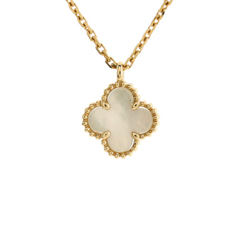 Van Cleef & Arpels Sweet Alhambra Pendant Necklace 18K Yellow Gold and Mother of Pearl