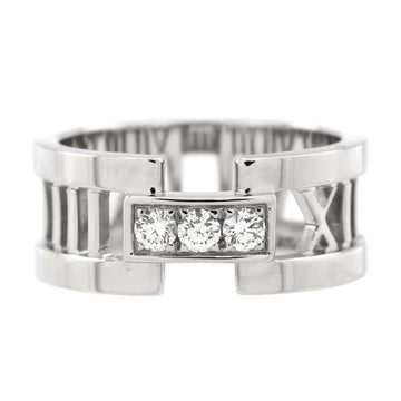 Tiffany & Co. Atlas Open Band Ring 18K White Gold and Diamonds