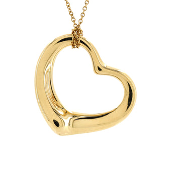 Tiffany & Co. Elsa Peretti Open Heart Pendant Necklace 18K Yellow Gold 28mm
