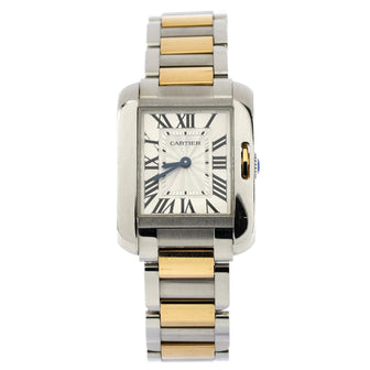Cartier Tank Anglaise Quartz Watch Stainless Steel and Yellow Gold 23