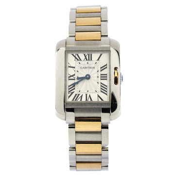 Cartier Tank Anglaise Quartz Watch Stainless Steel and Yellow Gold 23