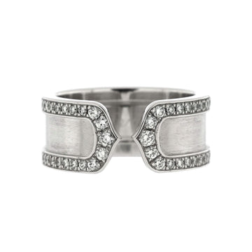 Cartier C de Cartier Ring 18K White Gold with Pave Diamonds 8mm