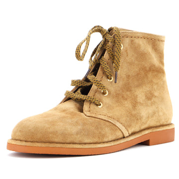 Chanel Women's CC Lace Up Boots Suede