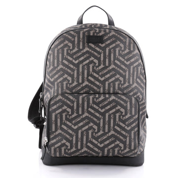 Gucci Zip Pocket Backpack Caleido Print GG Coated Canvas Brown 2486101