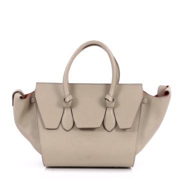 Celine Tie Knot Tote Smooth Leather Mini Gray 2486201