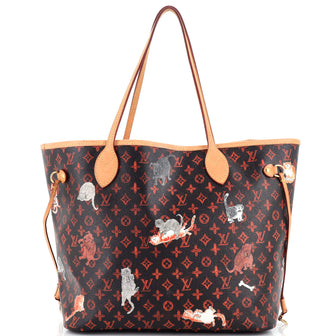 Louis Vuitton Neverfull NM Tote Limited Edition Grace Coddington Catogram Canvas MM