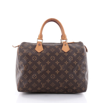 Louis Vuitton Speedy Handbag Monogram Canvas 30 Brown 2486501