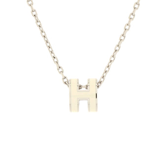 Hermes Pop H Pendant Chain Necklace Metal and Enamel Mini
