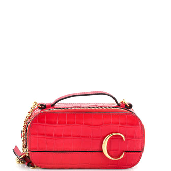 Chloe C Vanity Bag Crocodile Embossed Leather Mini