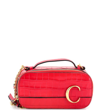 Chloe C Vanity Bag Crocodile Embossed Leather Mini