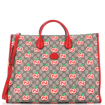 Gucci Convertible Open Tote Apple GG Coated Canvas Large