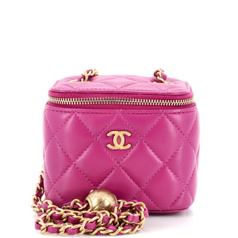 Chanel Pearl Crush Vanity Case with Chain Quilted Lambskin Mini