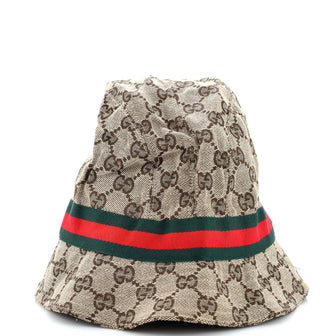 Gucci Web Bucket Hat GG Canvas