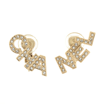 Chanel CHA-NEL Clip-On Earrings Metal with Crystals