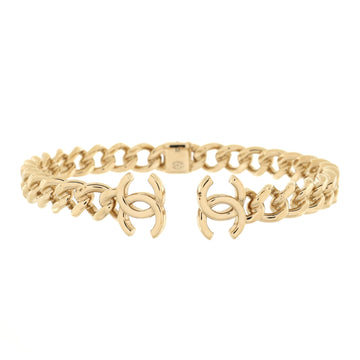 Chanel CC Chain Link Choker Necklace Metal