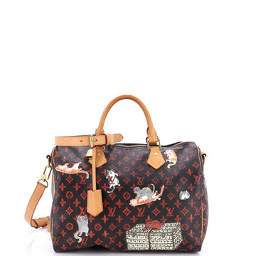 Louis Vuitton Speedy Bandouliere Bag Limited Edition Grace Coddington Catogram Canvas 30
