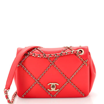 Chanel Entwined Chain Flap Bag Quilted Lambskin Small