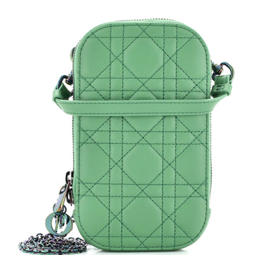 Christian Dior Lady Dior Phone Holder on Chain Cannage Quilt Lambskin