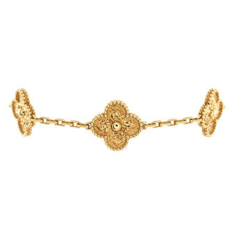 Van Cleef & Arpels Vintage Alhambra 5 Motifs Bracelet 18K Yellow Gold