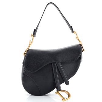 Christian Dior Saddle Handbag Leather Medium