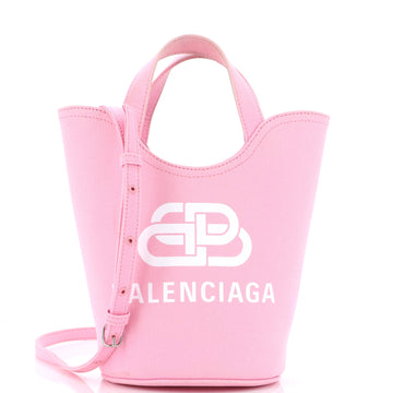 Balenciaga Wave Bucket Tote Printed Canvas XS