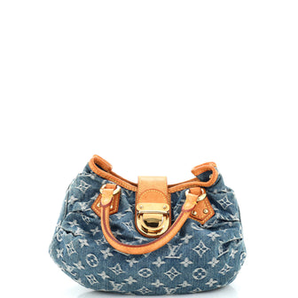 Louis Vuitton Pleaty Handbag Denim Small