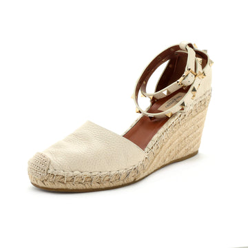 Valentino Garavani Women's Rockstud Wedge Espadrilles Leather