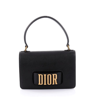 Christian Dior Dio(r)evolution Top Handle Flap Bag Leather Medium Black 2488001