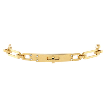 Hermes Kelly Chaine Bracelet 18K Yellow Gold with Diamonds Small