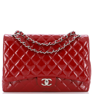 Chanel Classic Double Flap Bag Quilted Patent Maxi