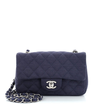 Chanel Classic Single Flap Bag Quilted Jersey Mini