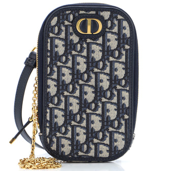 Christian Dior 30 Montaigne Phone Holder on Chain Oblique Canvas