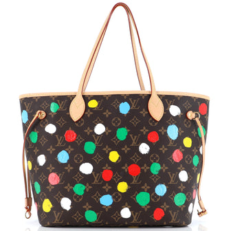 Louis Vuitton Neverfull NM Tote Yayoi Kusama Painted Dots Monogram Canvas MM