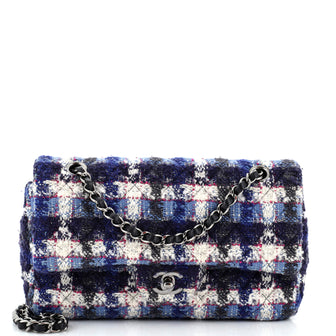 Chanel Classic Single Flap Bag Quilted Tweed Medium