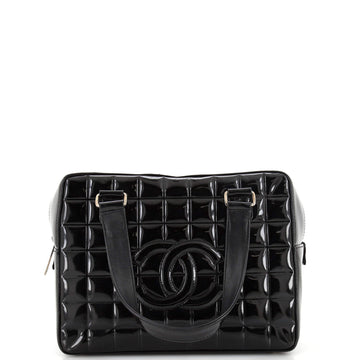 Chanel Chocolate Bar CC Bowler Bag Quilted Patent Medium