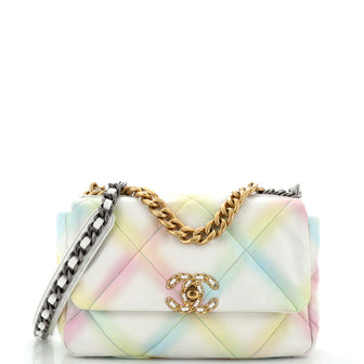 Chanel 19 Flap Bag Quilted Multicolor Leather Medium