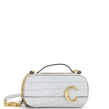 Chloe C Vanity Bag Crocodile Embossed Leather Mini