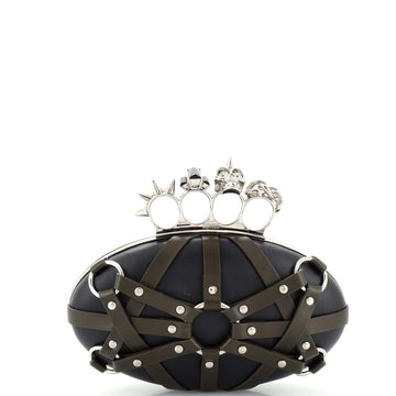 Alexander McQueen Harness Oval Knuckle Clutch Leather