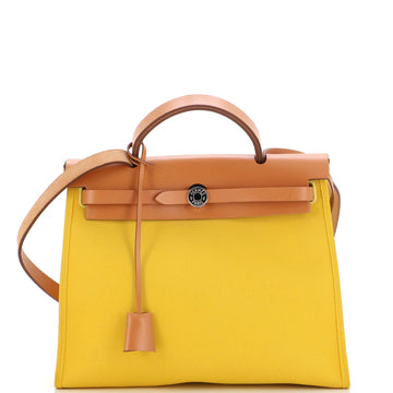 Hermes Herbag Zip Leather and Toile 31