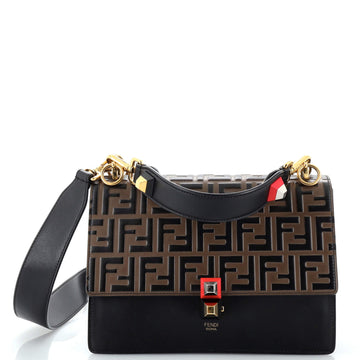 Fendi Kan I Bag Zucca Embossed Leather Medium