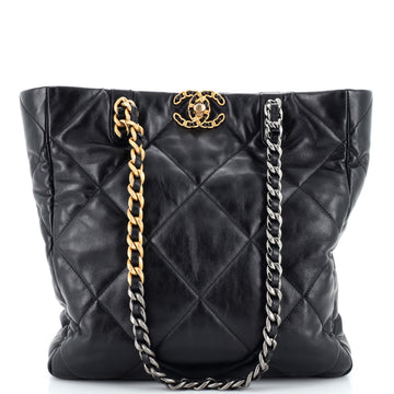 Chanel 19 Shopping Bag Quilted Leather Medium