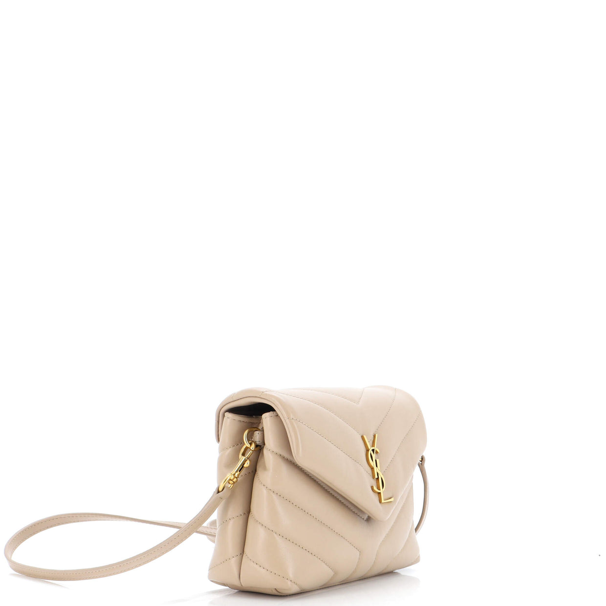 Saint Laurent Loulou Shoulder Bag Matelasse Chevron Leather Toy Neutral