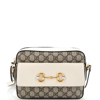 Gucci Horsebit 1955 Flap Pocket Camera Bag GG Coated Canvas Small