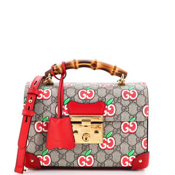 Gucci Padlock Bamboo Shoulder Bag Printed GG Coated Canvas Small