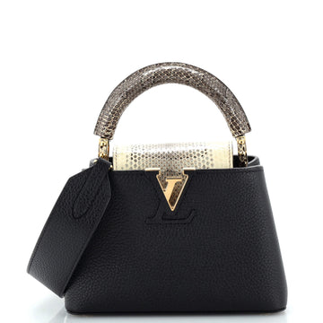 Louis Vuitton Capucines Bag Leather with Snakeskin Mini