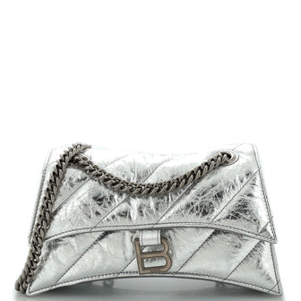 Balenciaga Crush Chain Flap Bag Quilted Crushed Calfskin Small