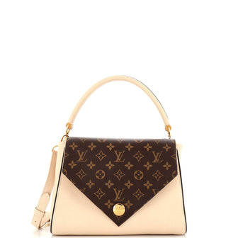 Louis Vuitton Double V Handbag Calfskin with Monogram Canvas