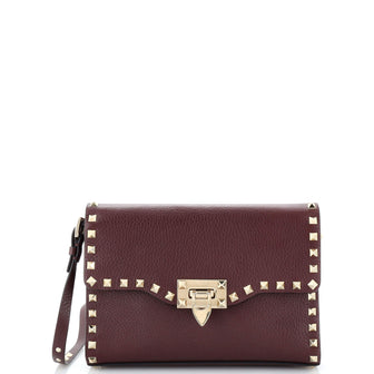 Valentino Garavani Rockstud Flip Lock Flap Bag Leather Medium